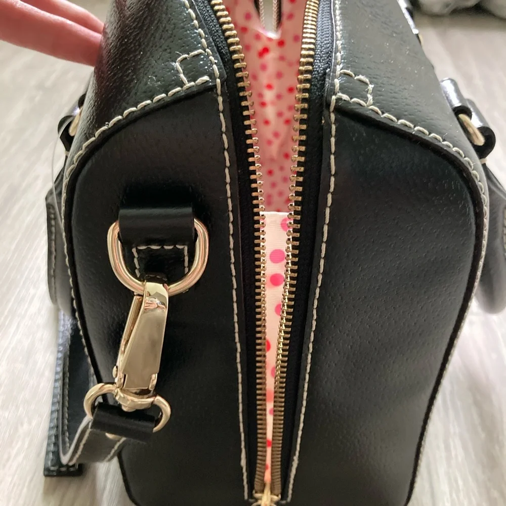 Kate Spade Black Leather Satchel Crossbody Bag